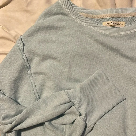 Free People Light Blue Oversized Sweatshirt - Picture 10 of 11